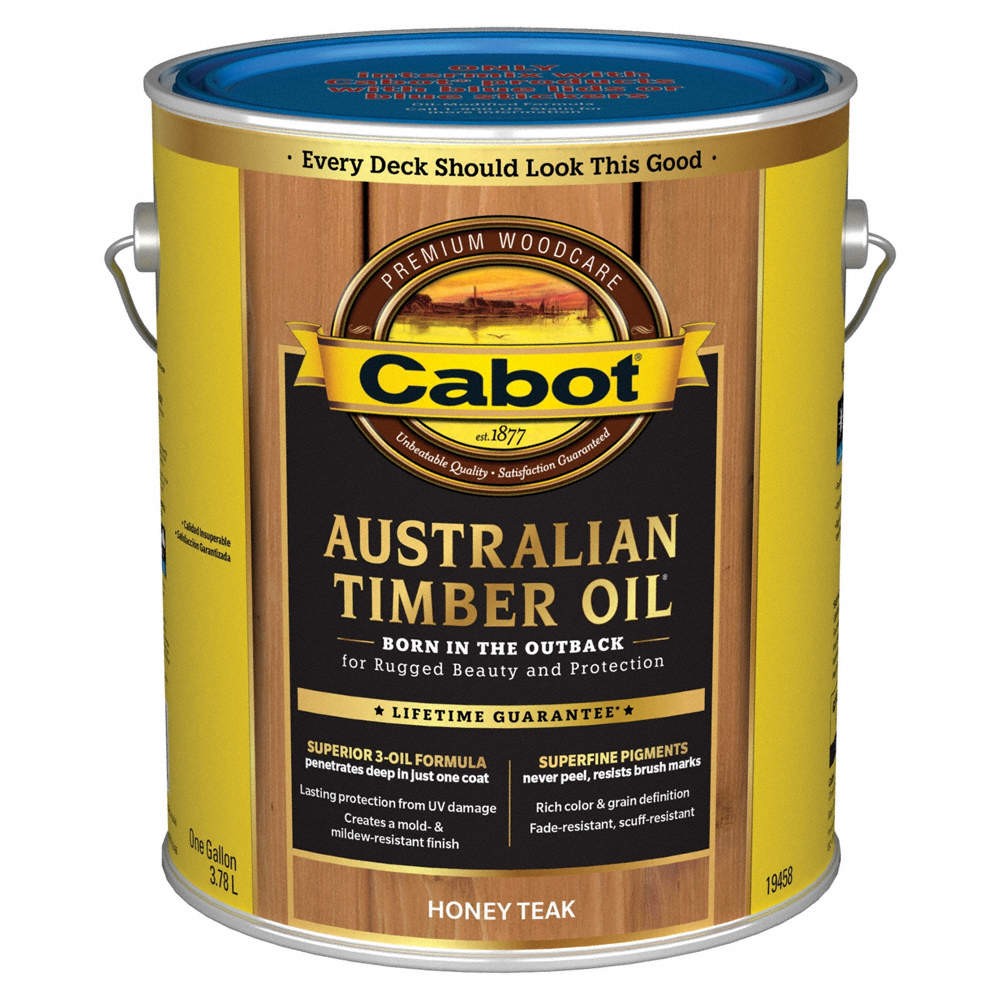 CABOT 140.0019458.007 Stain,Honey Teak,Toned Flat,1 gal. 38Y030