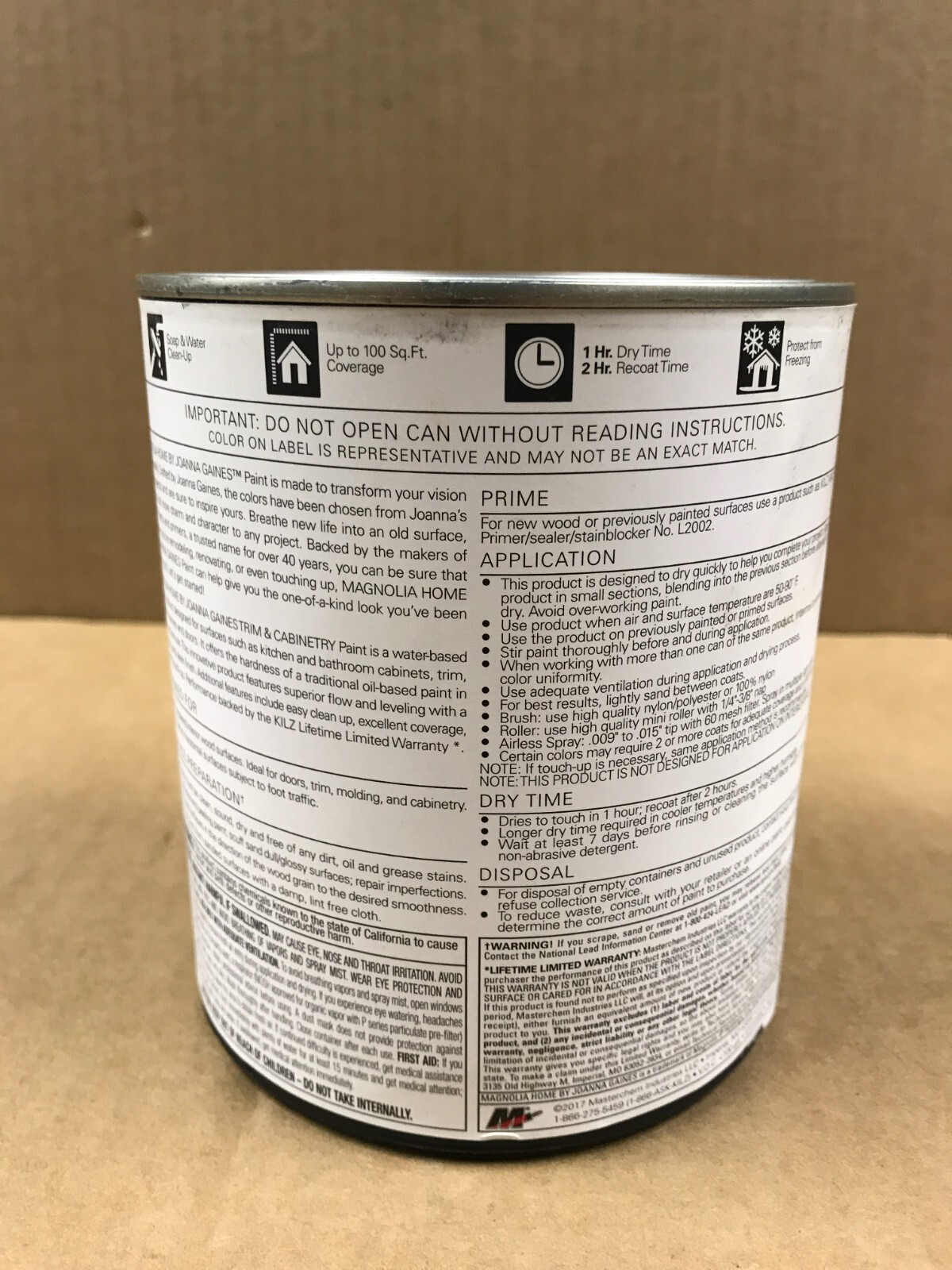 Magnolia Home By Joanna Gaines Trim-Cabinetry Semi-Gloss Interior Paint, 023625