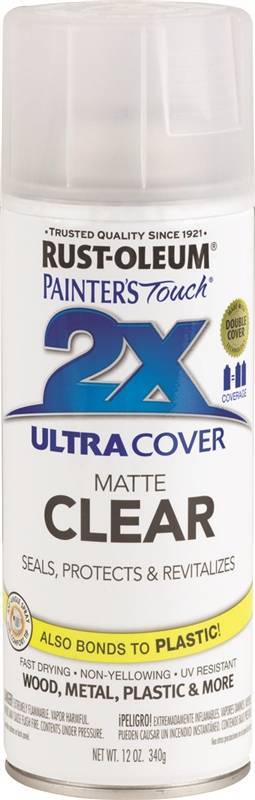 NEW CASE OF (6) RUSTOLEUM 249087 ULTRA COVER 2X MATTE CLEAR SPRAY PAINT 3270089