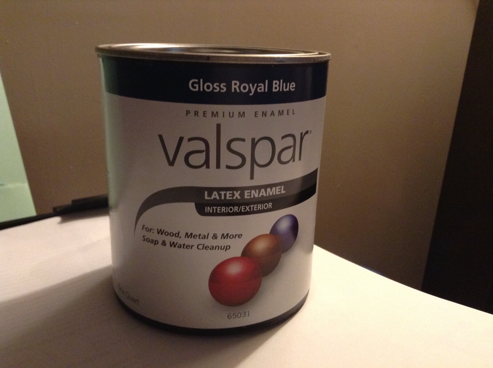 1Qt.Valspar Protective Enamel Gloss Royal Blue Interior/Exterior Paint FREE S&H
