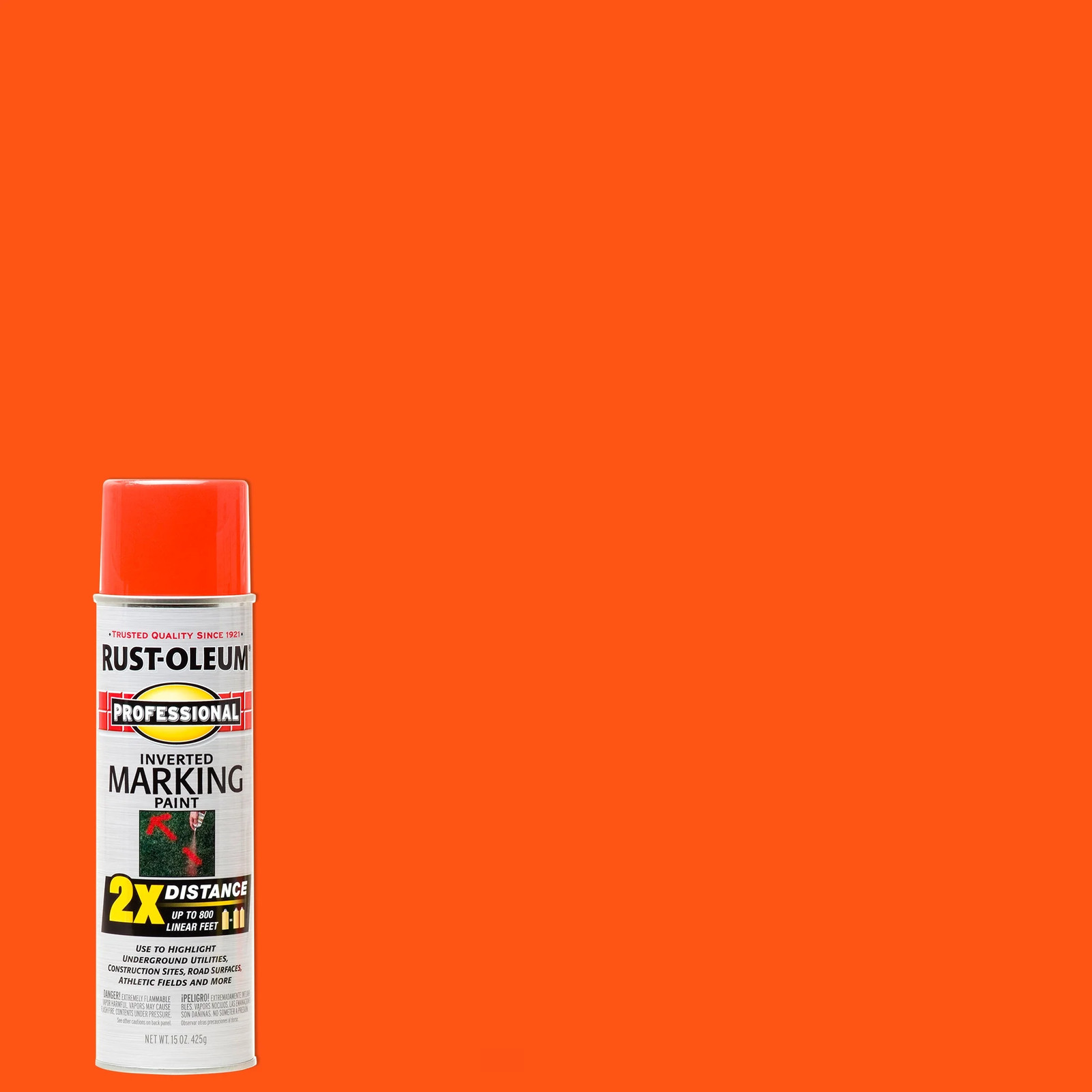 Fluorescent Red-Orange, 2X Inverted Marking Spray Paint-266590, 15 O