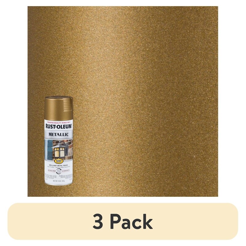 Metallic Enamel Spray Paint 3 Pack Durable Rust Resistant Fast Dry Any Angle New