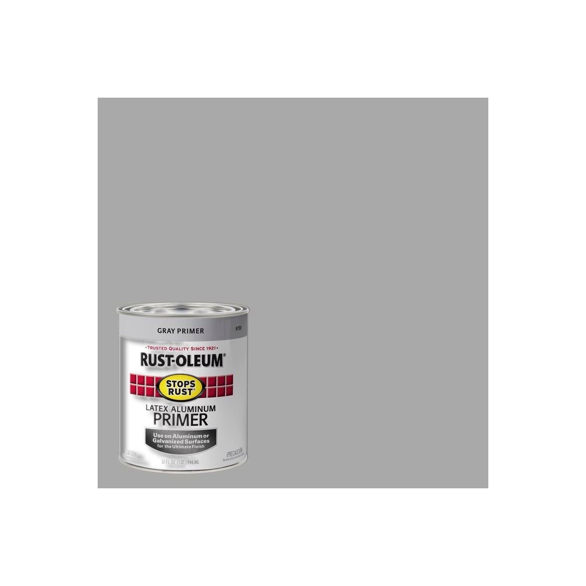 Rust-Oleum Stops Rust Gray Flat Water-Based Acrylic Primer 1 qt 8781502