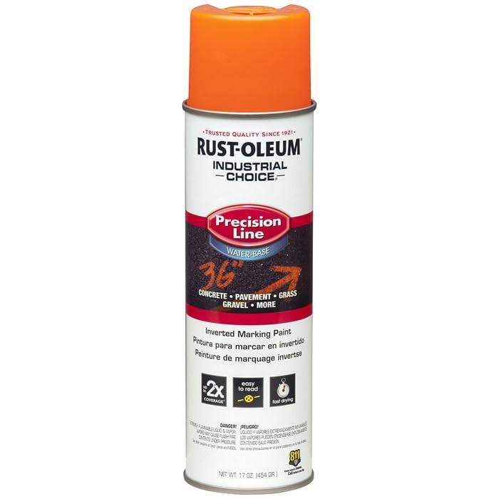 Rust Oleum Inverted Marking Paint 17 Ounce Pack Of 12 Fluorescent Orange Spray