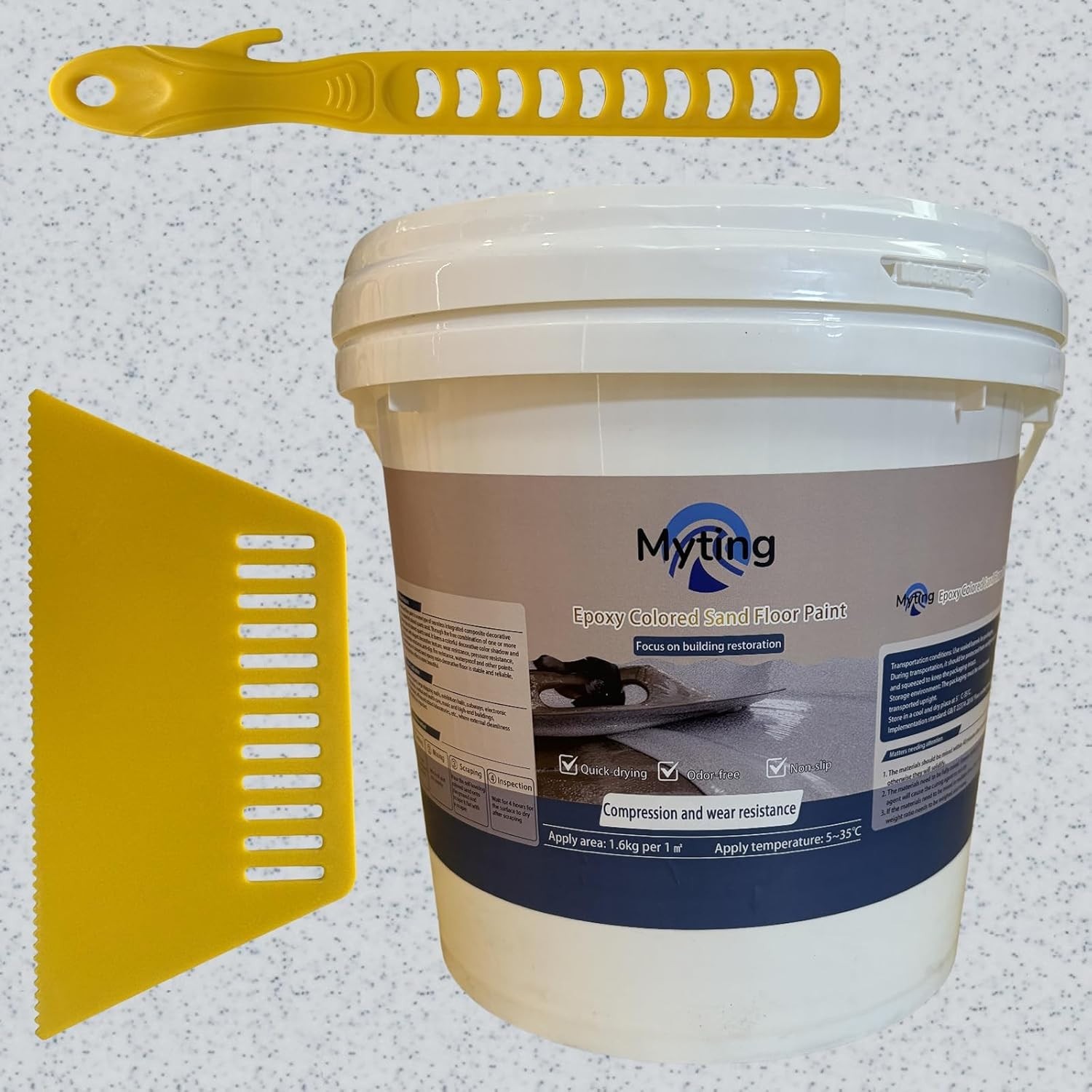 Epoxy Colored Sand Floor Paint, Epoxy Floor Paint High Gloss Marble Effect Coati