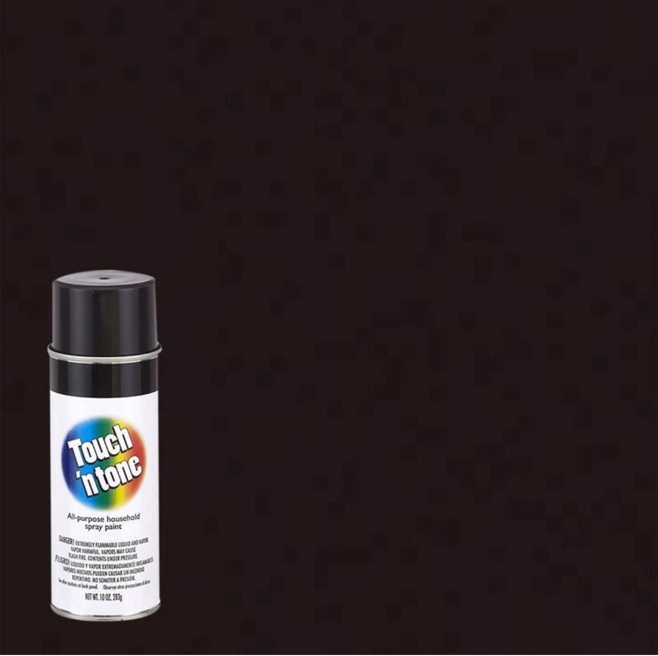 Touchn Tone 55275830 Spray Paint, Black, Flat, Solvent, 10 Oz.