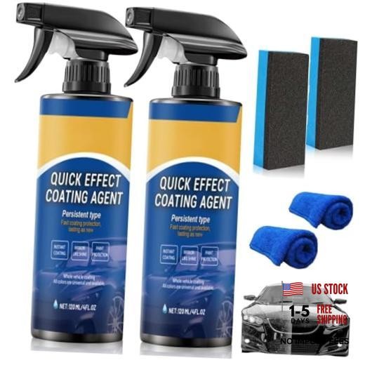 2 PCS Car Coating Spray, Quick-Acting Nano Coating Agent, Waterless Wash