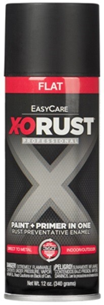 X-O Rust XOP19-AER Flat Black Anti-Rust Enamel Spray Paint + Primer – 1 Pack