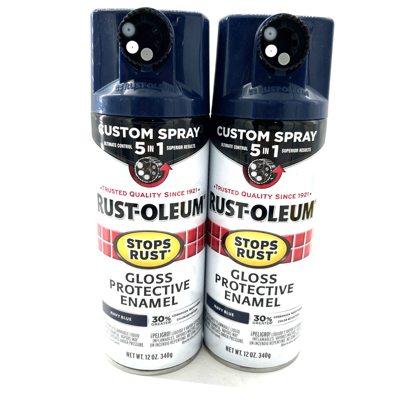 Rust-Oleum Gloss Protective Enamel 12oz Spray Paint Lot Of 2 Navy Blue