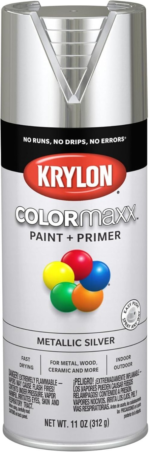 Versatile 11 Oz Metallic Silver Spray Paint for Indoor/Outdoor DIY Projects