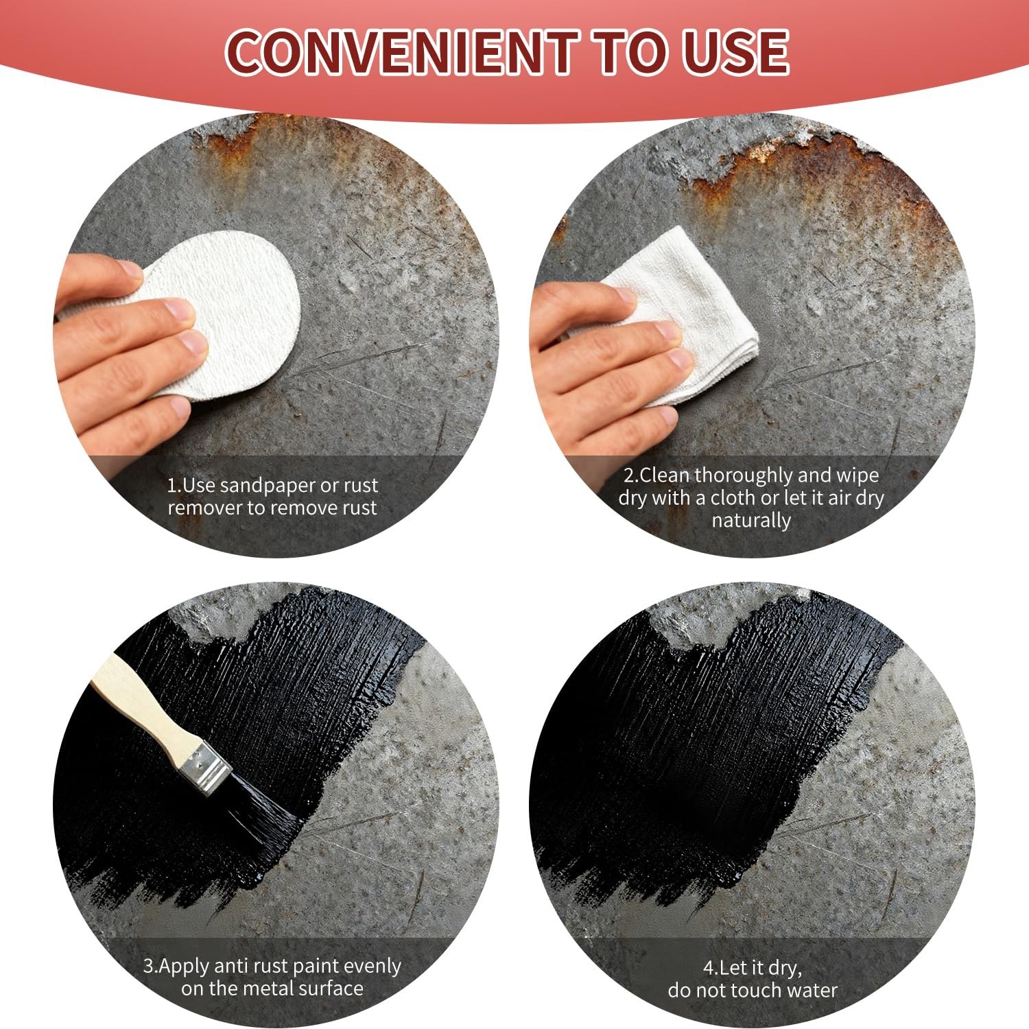 Rust Converter Paint for Metal – 10.5oz * 2, Weatherproof Anti-Rust Primer, Wate