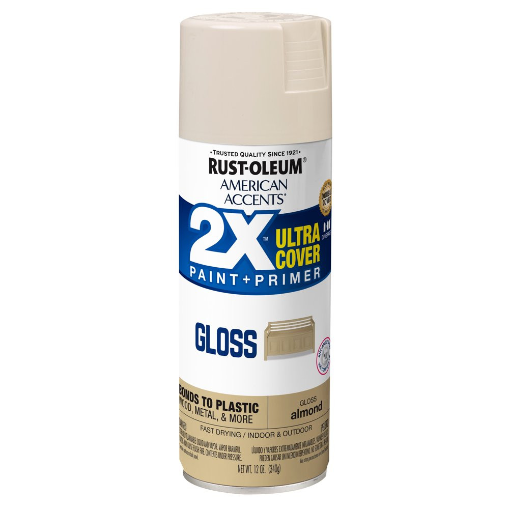 All Surfaces 2X Ultra Cover Protection Gloss Almond Spray Paint & Primer 12 Oz