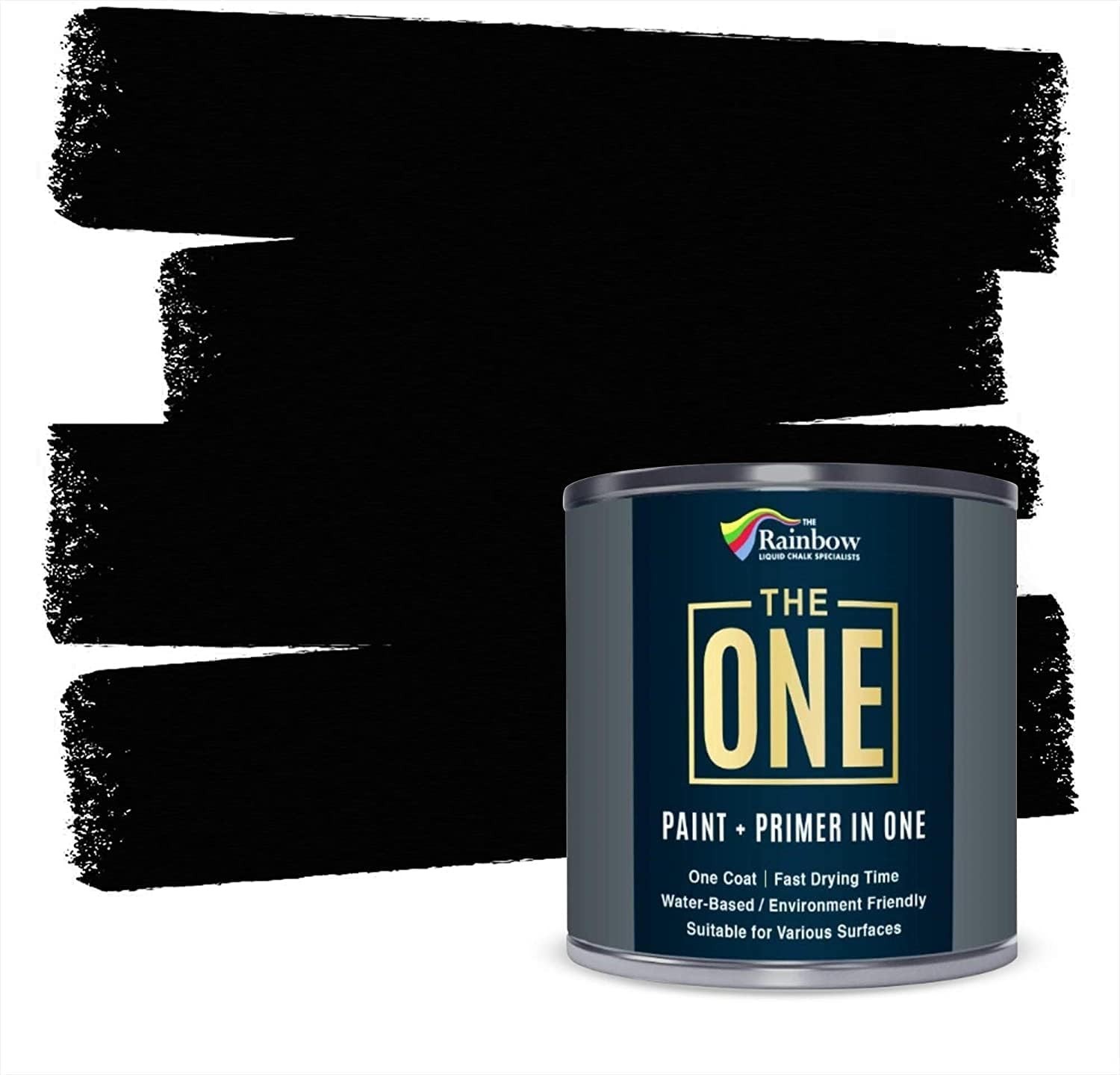 Multi-Surface Black Matte Paint & Primer – 250ml | 1 Coat Formula for Quick Jobs
