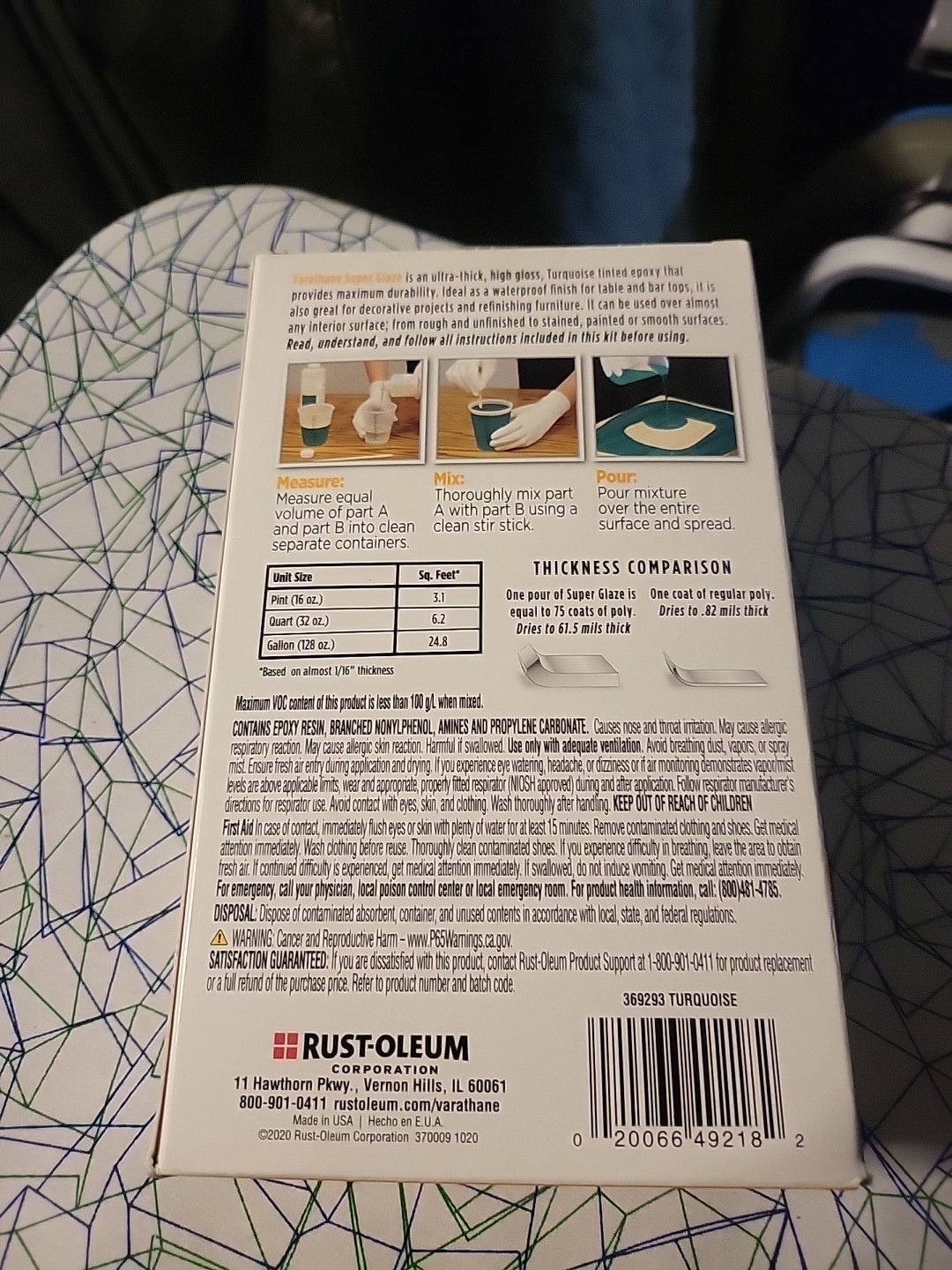 Varathane Super Glaze Ultra Thick Tinted Finish – Turquoise (1 Quart / 32 fl oz)