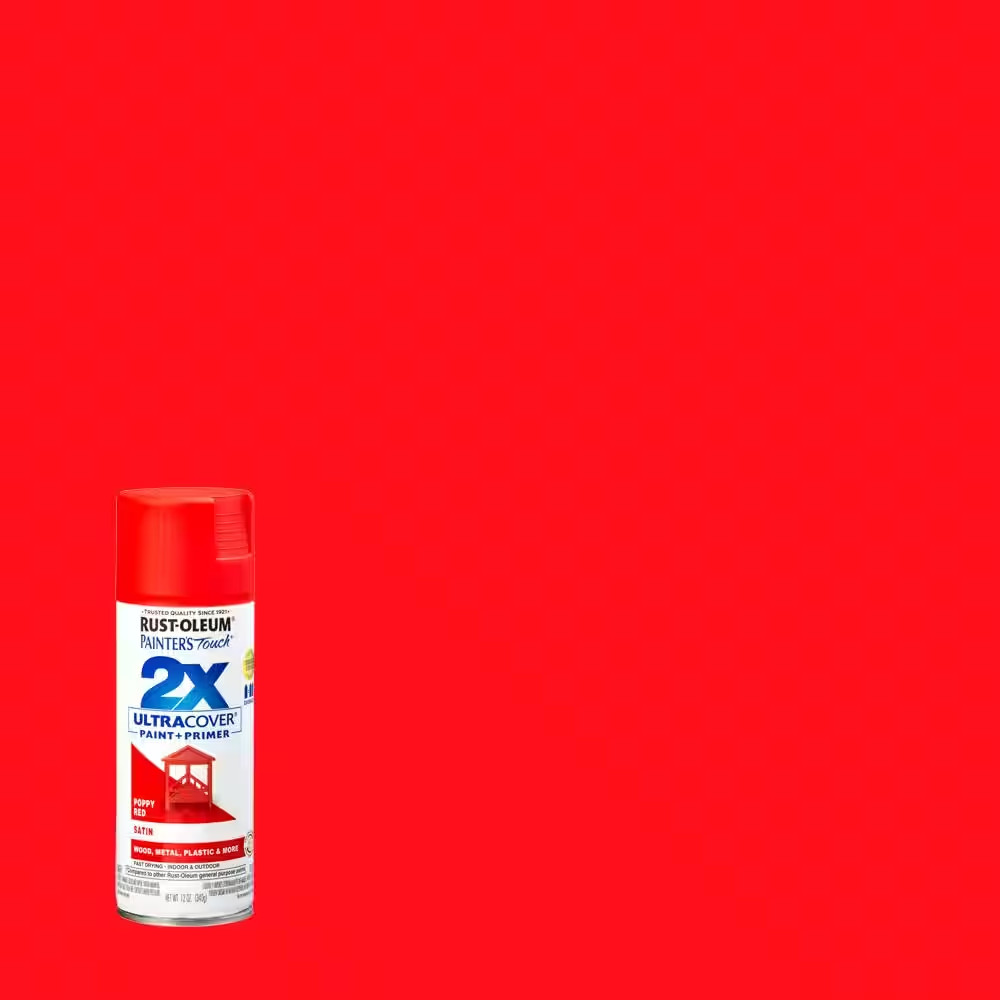 12 Oz. Satin Poppy Red General Purpose Spray Paint (6-Pack)