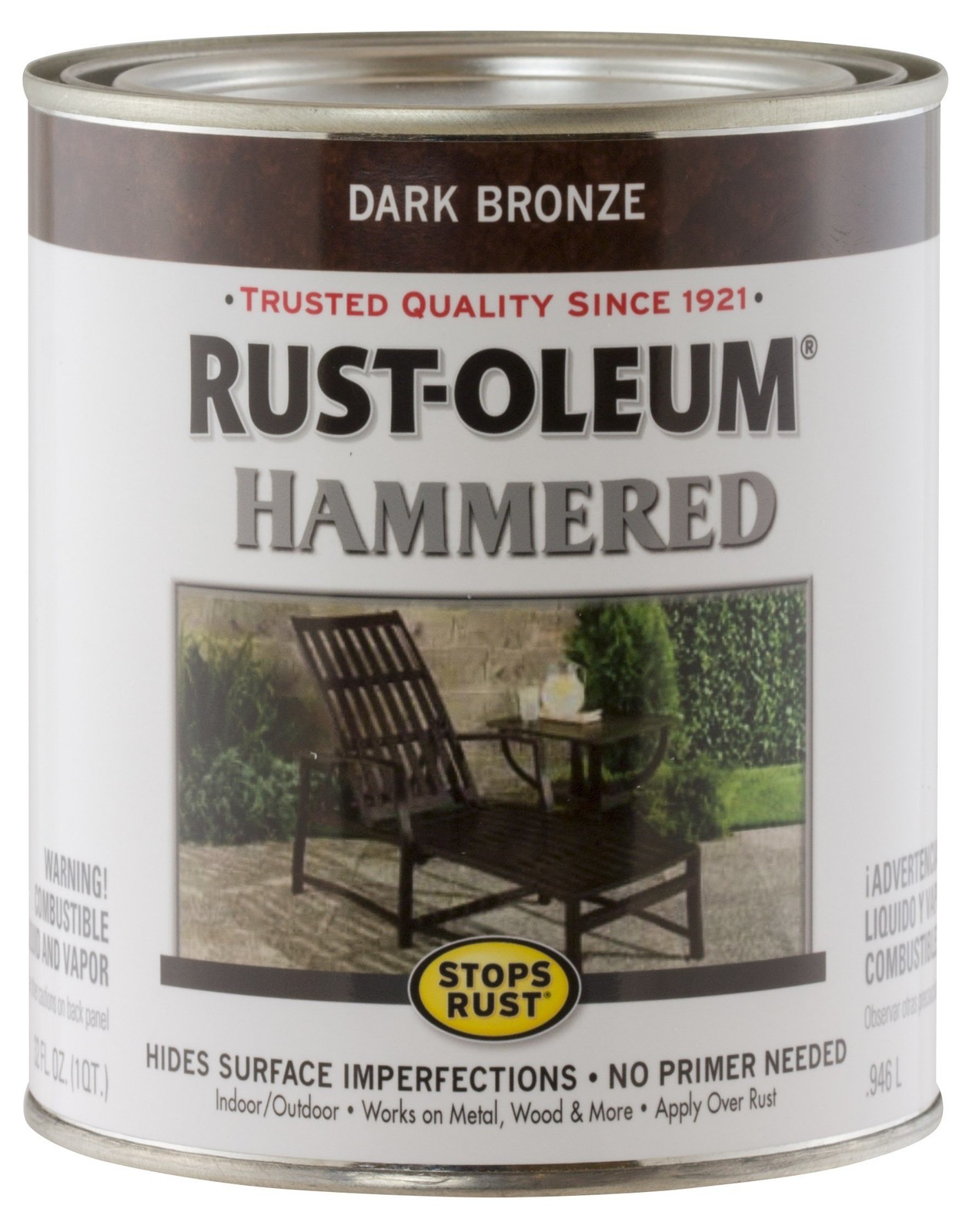 Rust Oleum Stops Rust Hammered Coating 32 Fl Oz Dark Bronze Oil Base 100 Sq Ft