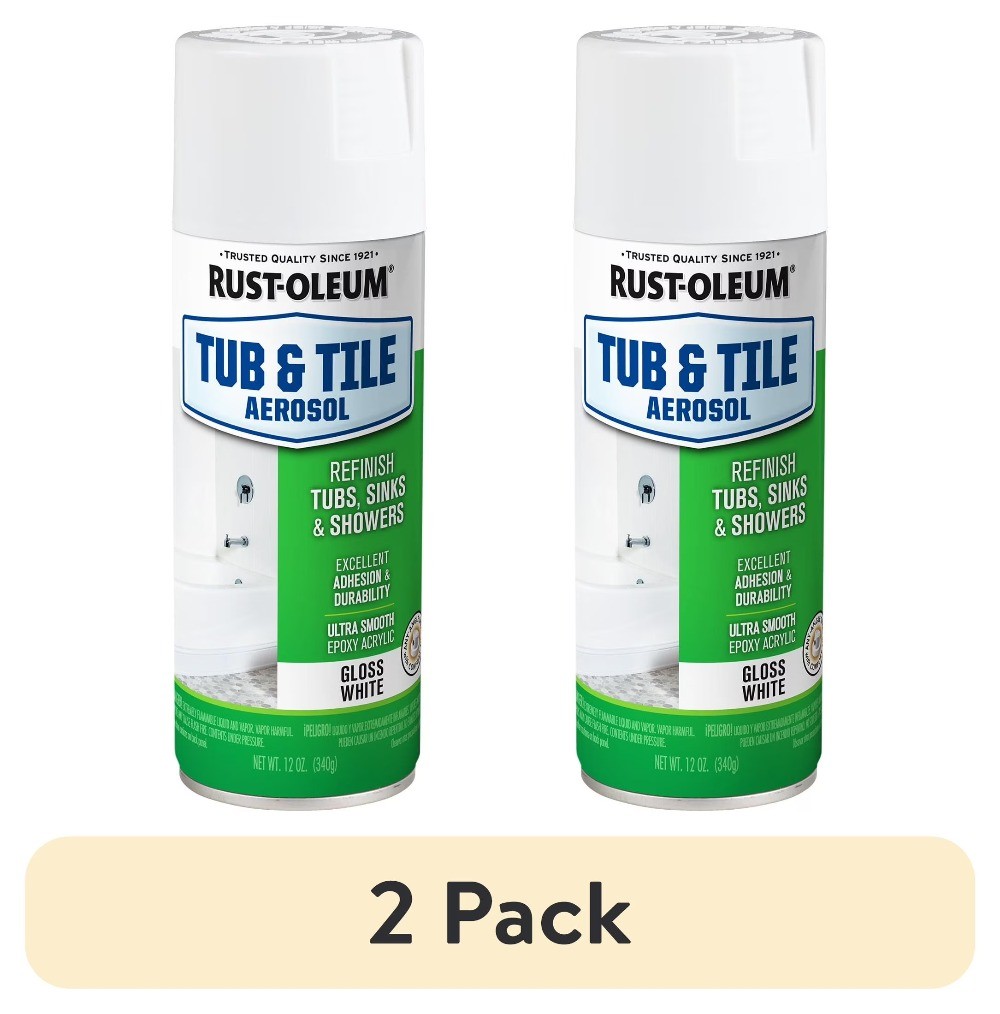 (2 pack) Rustoleum Tub and Tile White Aerosol