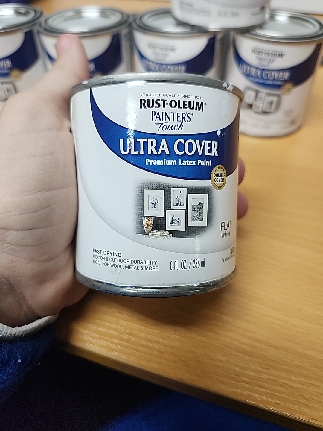 6 Rust-Oleum 1990730 Painter’s Touch Acrylic Latex Paint, Flat White, 1/2 Pint