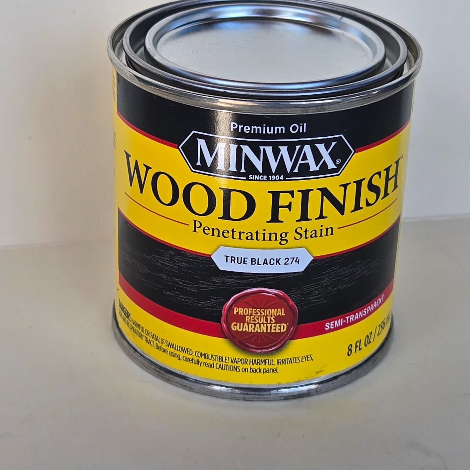 1/2 Pt Minwax WOOD FINISH PENETRATING STAIN Semi-Transparent Oil TRUE BLACK 274