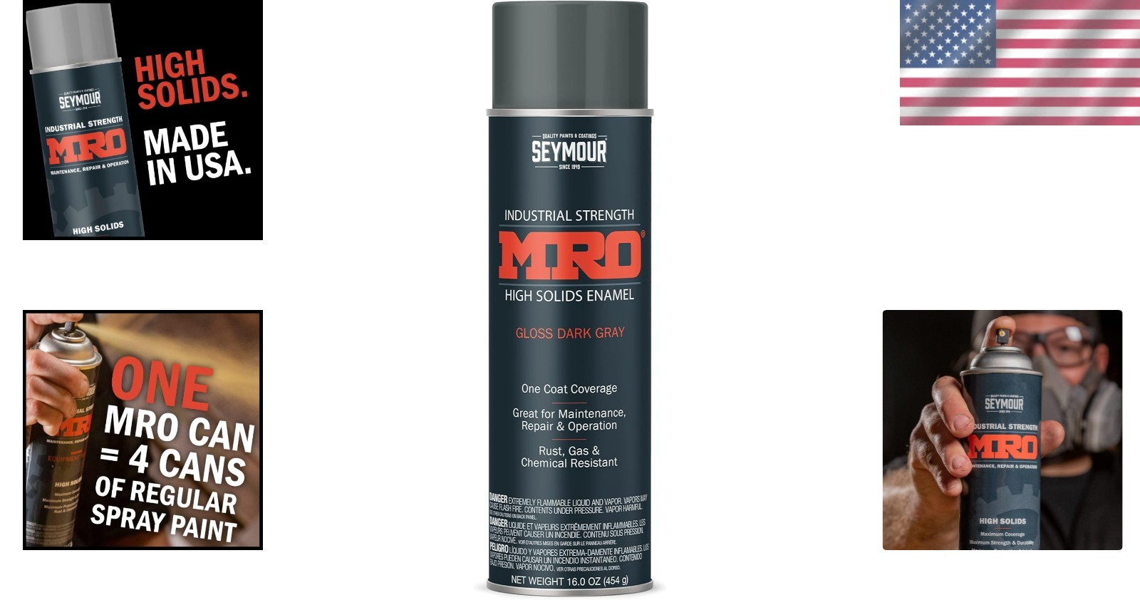 16 oz Dark Machinery Gray High Solids Rust Resistant Spray Paint – VOC Compliant
