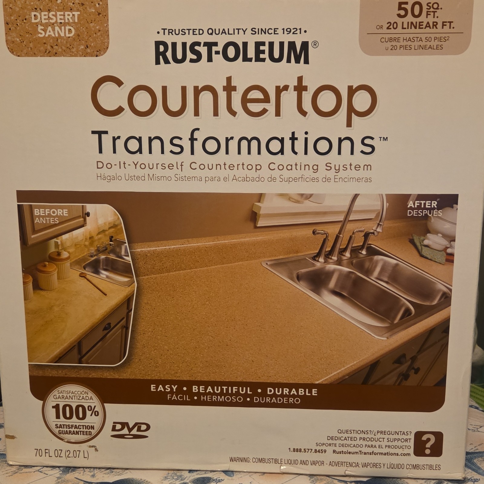 Rust-Oleum Countertop Coating System Desert Sand 70 fl oz Durable Antimicrobial