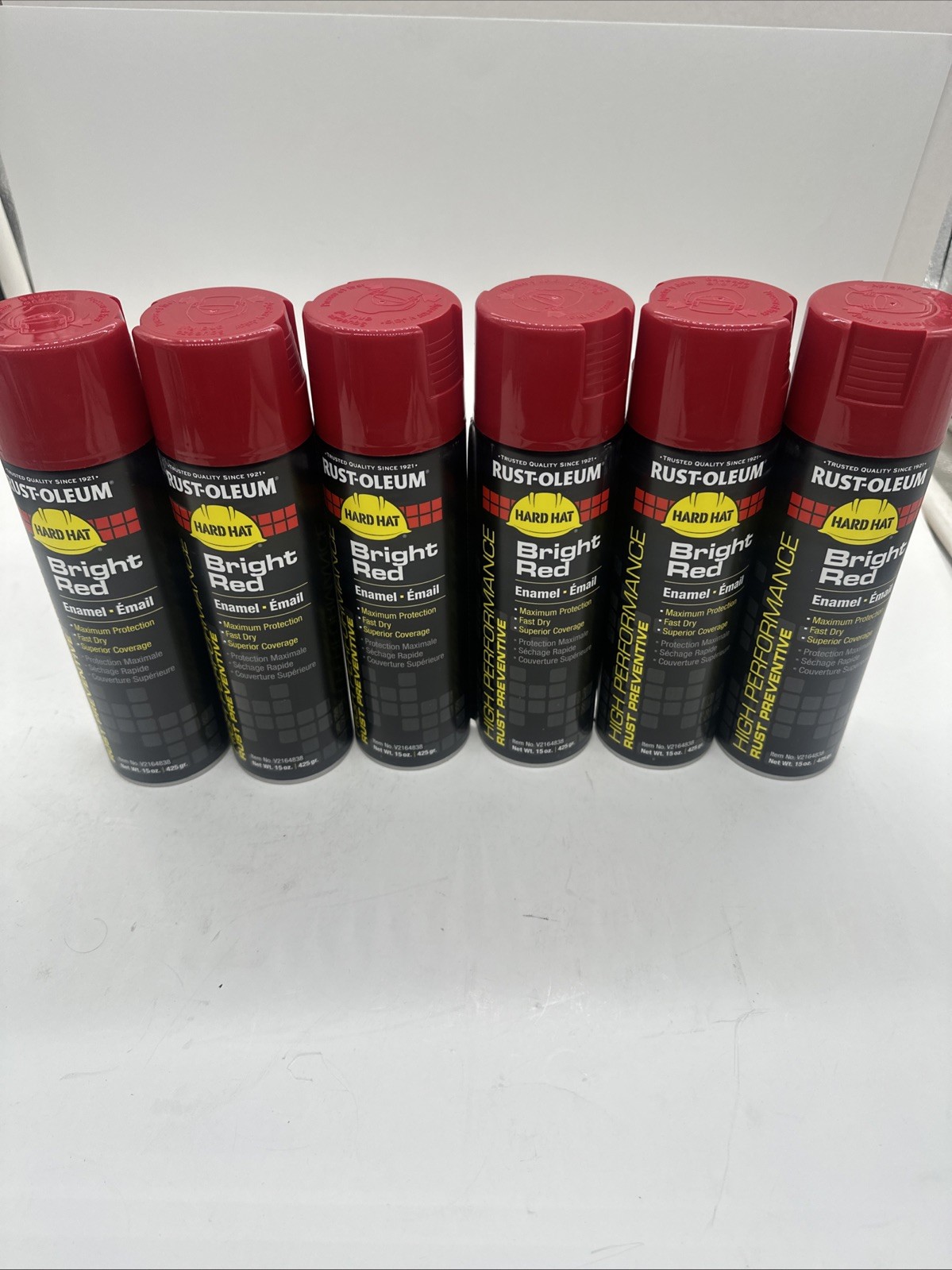 6 PACK Rust-Oleum V2164838 Rust Preventative Paint, Bright Red, Gloss, Solvent,