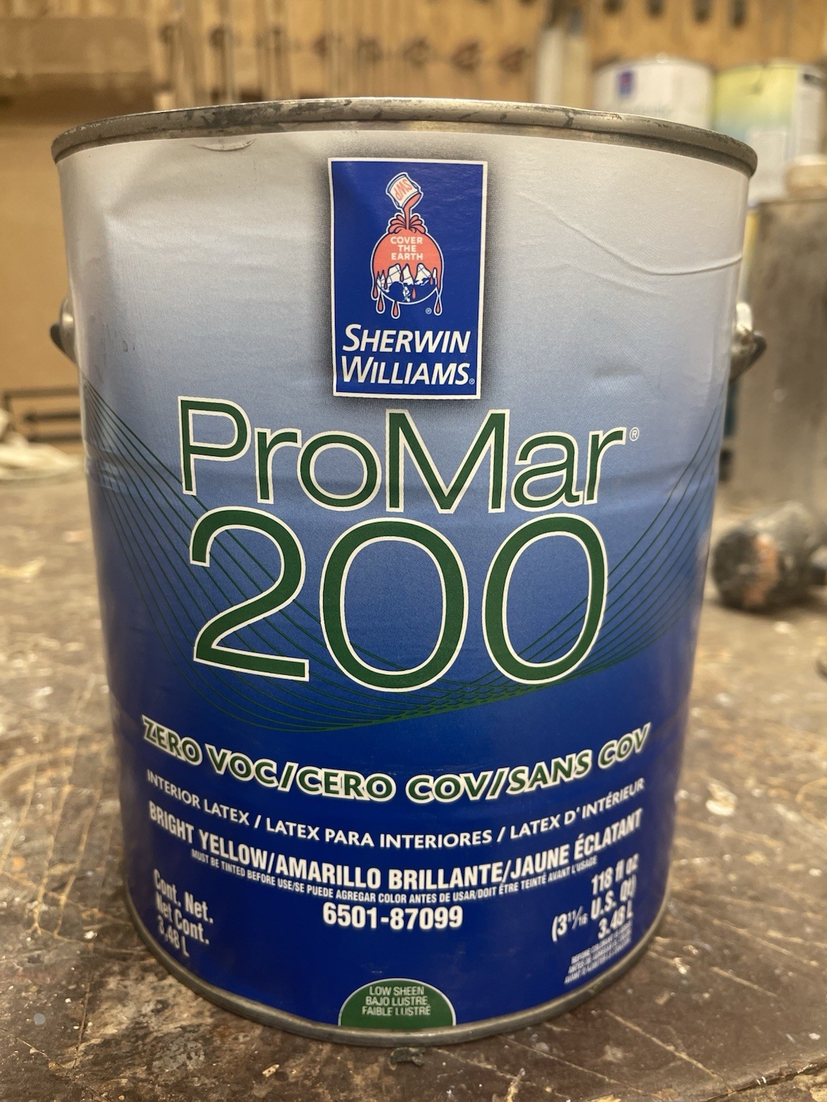 1 Gal. Sherwin Williams ProMar 200 Interior Paint/Bright Yellow Base/ Low Sheen