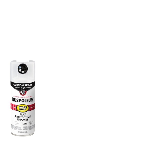 Rust-Oleum 376856 Rust Preventative Spray Paint, White, Flat, Solvent, 12 Oz