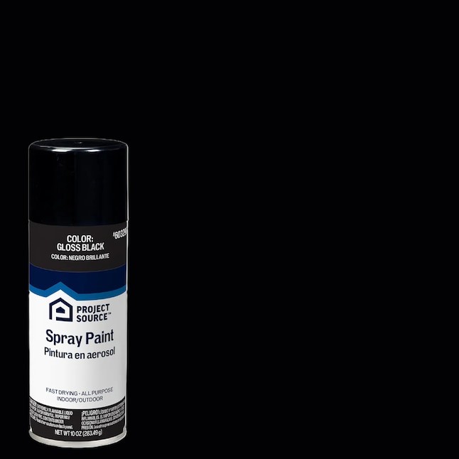 Project Source Gloss Black Oil-based Spray paint NET WT. 10-oz