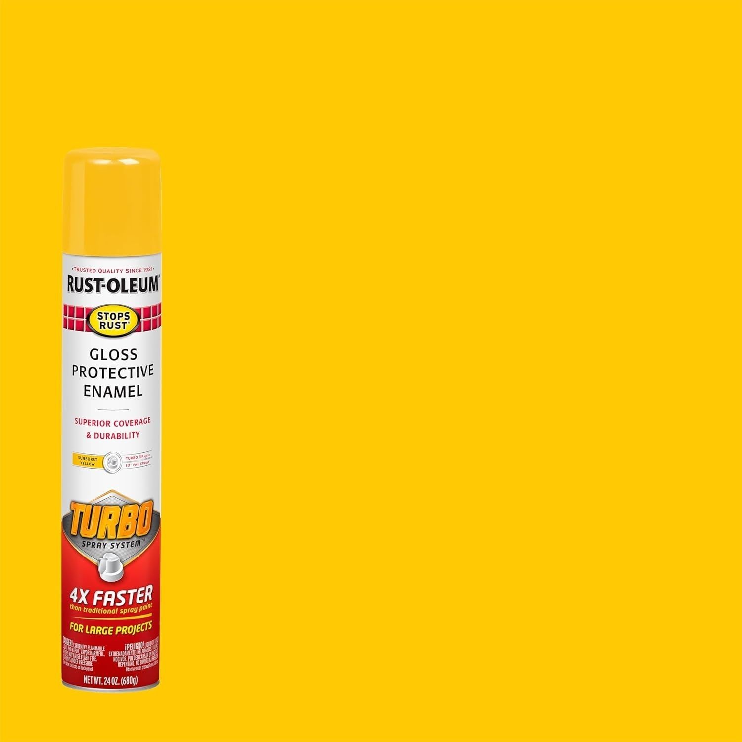 393376-6PK Stops Rust Turbo Spray Paint, 24 oz, Gloss Sunburst Yellow, 6 Pack