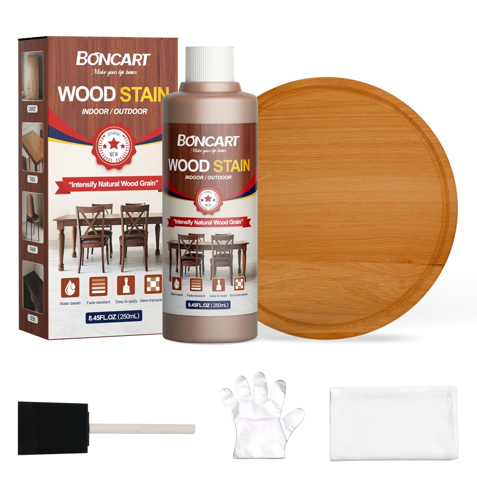 WaterBased Wood Stain, 8.45FL.OZ/250mL Stain for Wood, Suitable for Staining …
