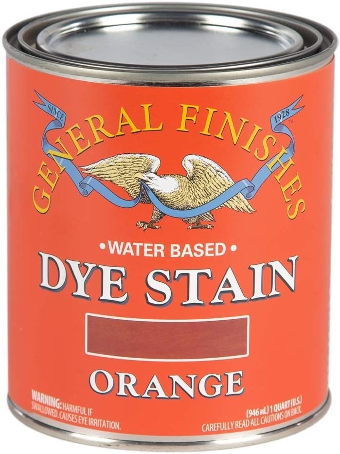 General Finishes Water Based Dye Stain – Orange – Quart