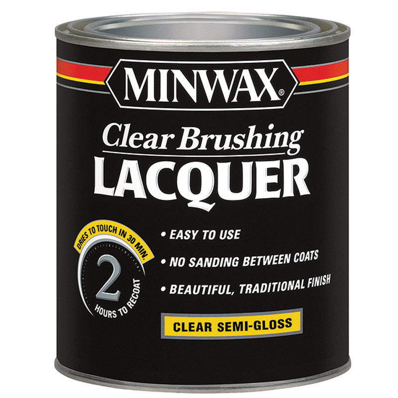 Semi-Gloss Clear Brushing Lacquer Finish Woodwork Furniture Doors Cabinets 1 Qt