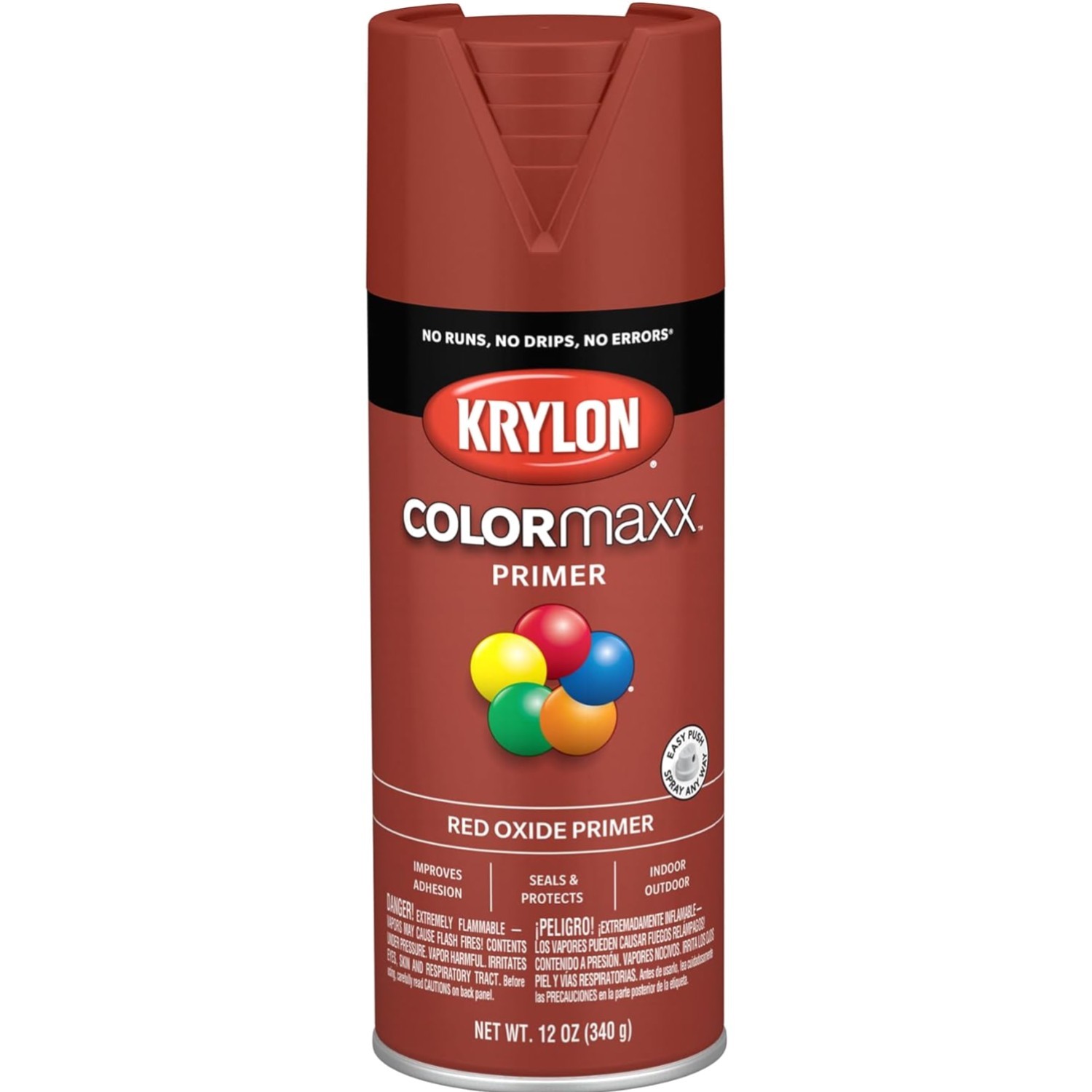Spray Paint Primer Red Oxide Aerosol Indoor Outdoor Rust Resistant 12oz