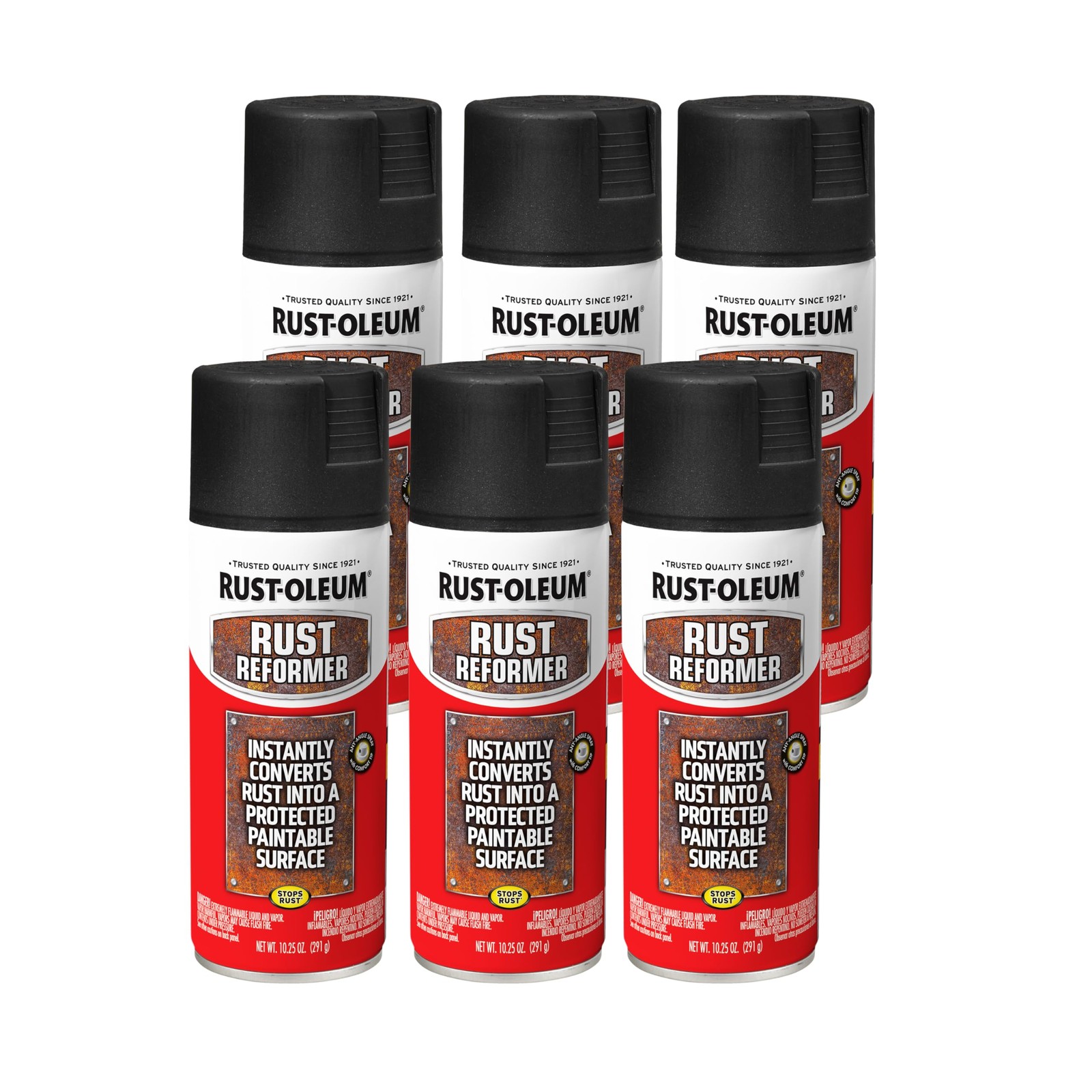 Rust-Oleum 248658-6PK Stops Rust Reformer Spray 1 Count (Pack of 6), Black