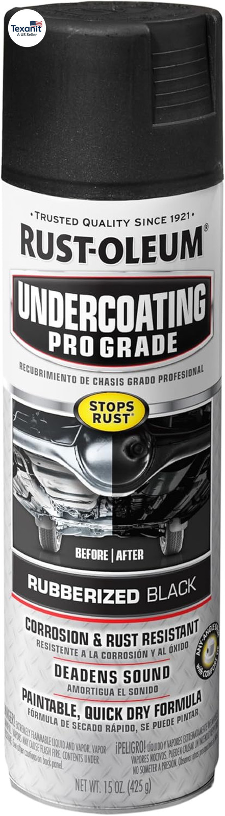 248656 Professional Grade Rubberized Undercoating Spray, 15 Oz, Black