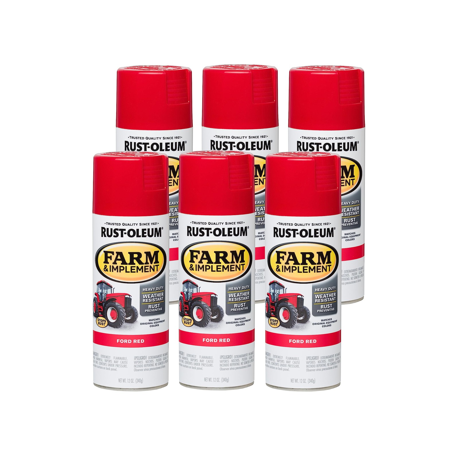 Ford Red 12 Ounce Spray Paint Pack of 6 Rust Preventative for Tractors and Eq…
