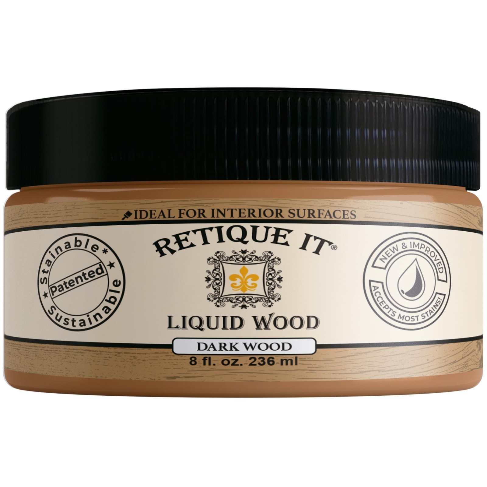 Liquid Wood Coatings – Stainable Primer for DIY Projects – Dark Wood Finish, Sma