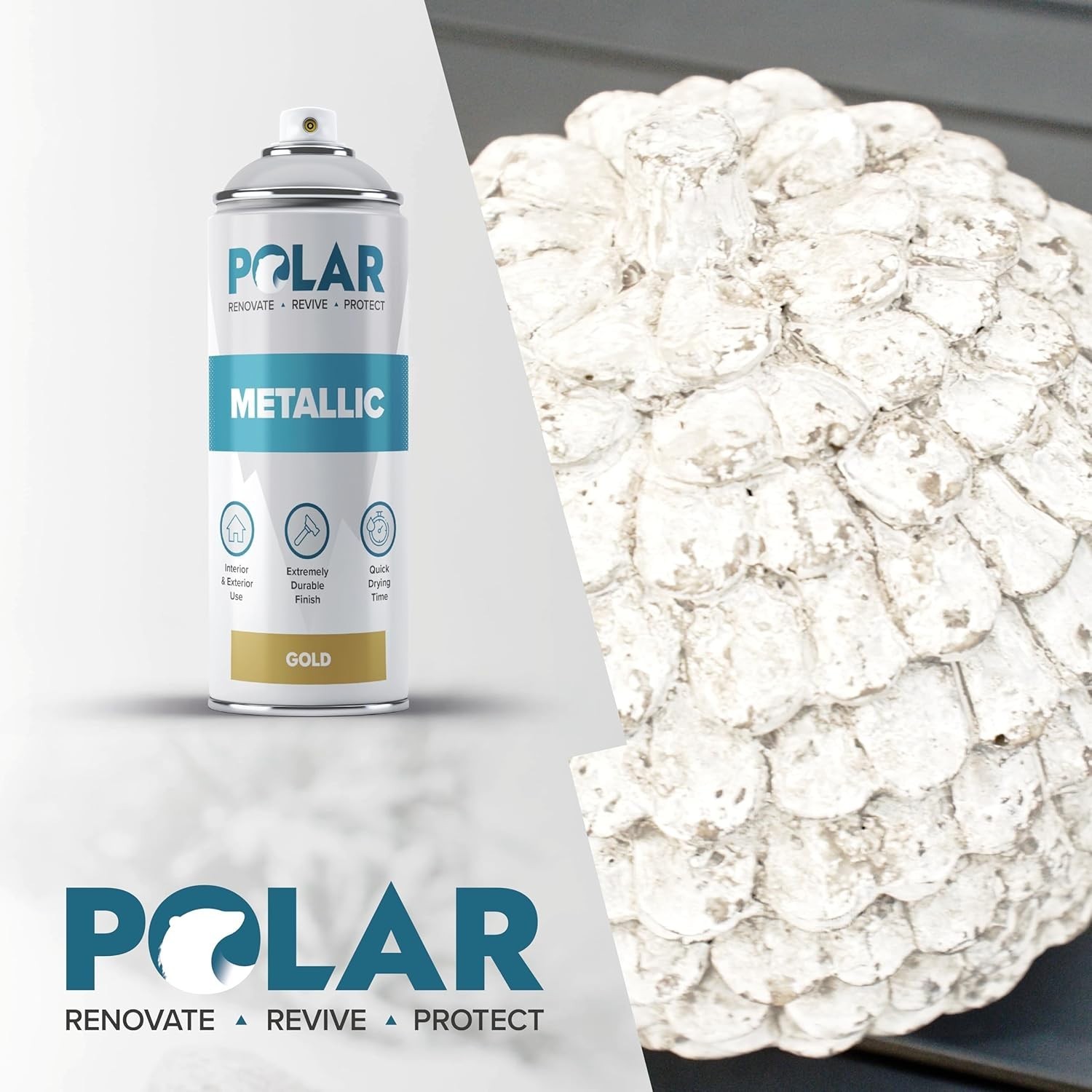 Polar Metallic Gold Spray Paint – 2 x 13.5 Fl Oz for Elegant DIY Projects