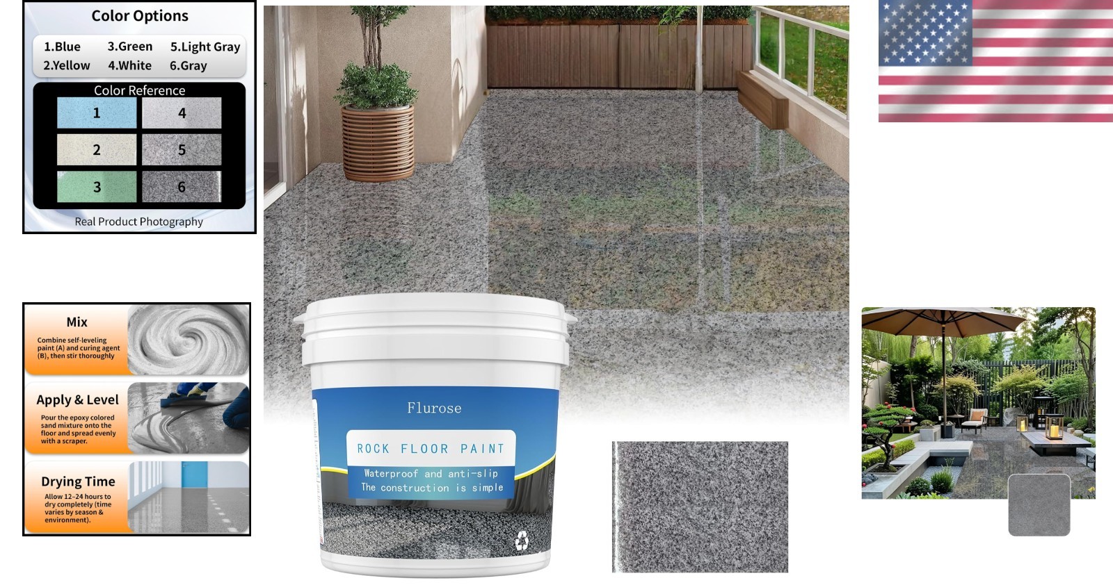 Ultra-Durable Gray Epoxy Floor Paint – High Gloss, 35oz – Non-Slip Texture