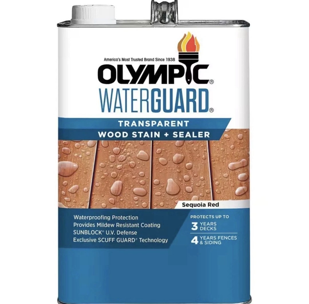 Olympic WaterGuard 1 gal. Sequoia Red Transparent Wood Stain and Sealer