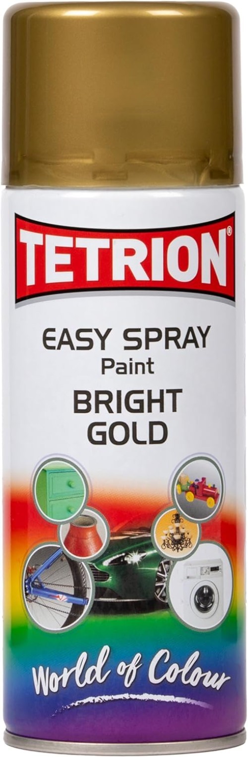 Easy Spray Paint – Bright Gold 400ml – All-Purpose Fast Drying Acrylic Spray …