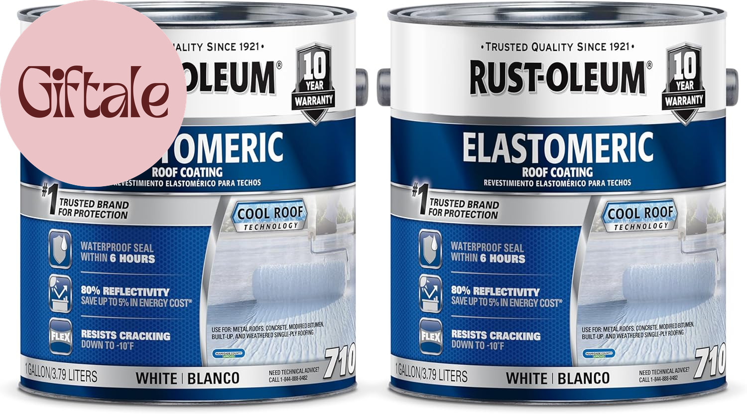 710 Elastomeric Roof Coating, Gallon, White, 2 Pack