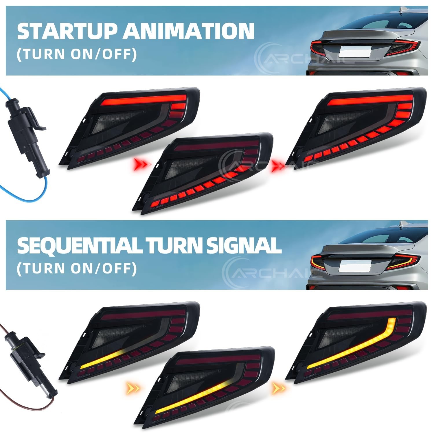 Archaic Tail Lights Assembly Compatible with 2022-2025 Subaru WRX VB Base/Pre…