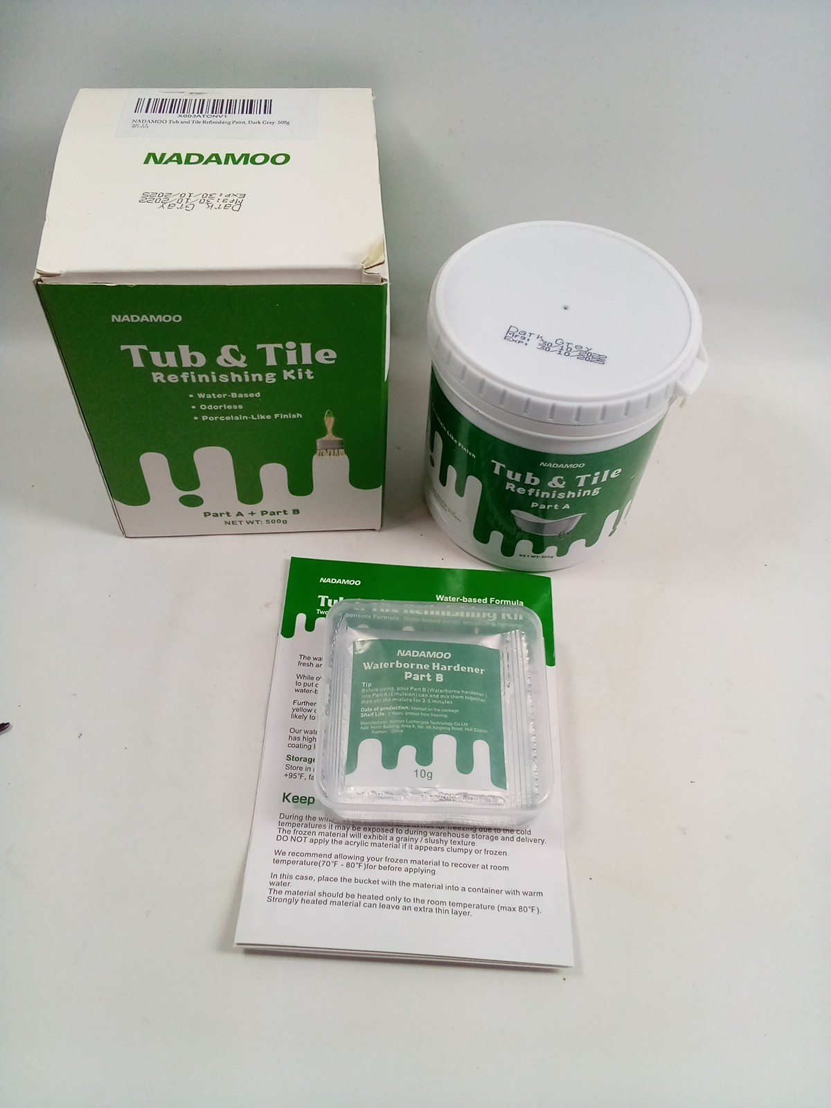 NADAMOO Tub and Tile Refinishing Kit 500G/ 17 Oz， Tool Not Included, For Bathtub