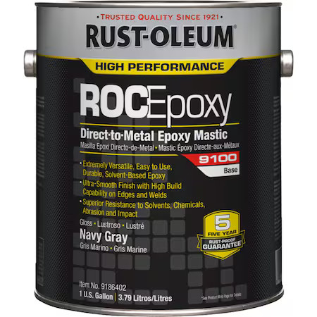 Rust-Oleum 9186402 Epoxy Mastic Coating Base, Navy Gray, Semi-Gloss, 1 Gal, 125
