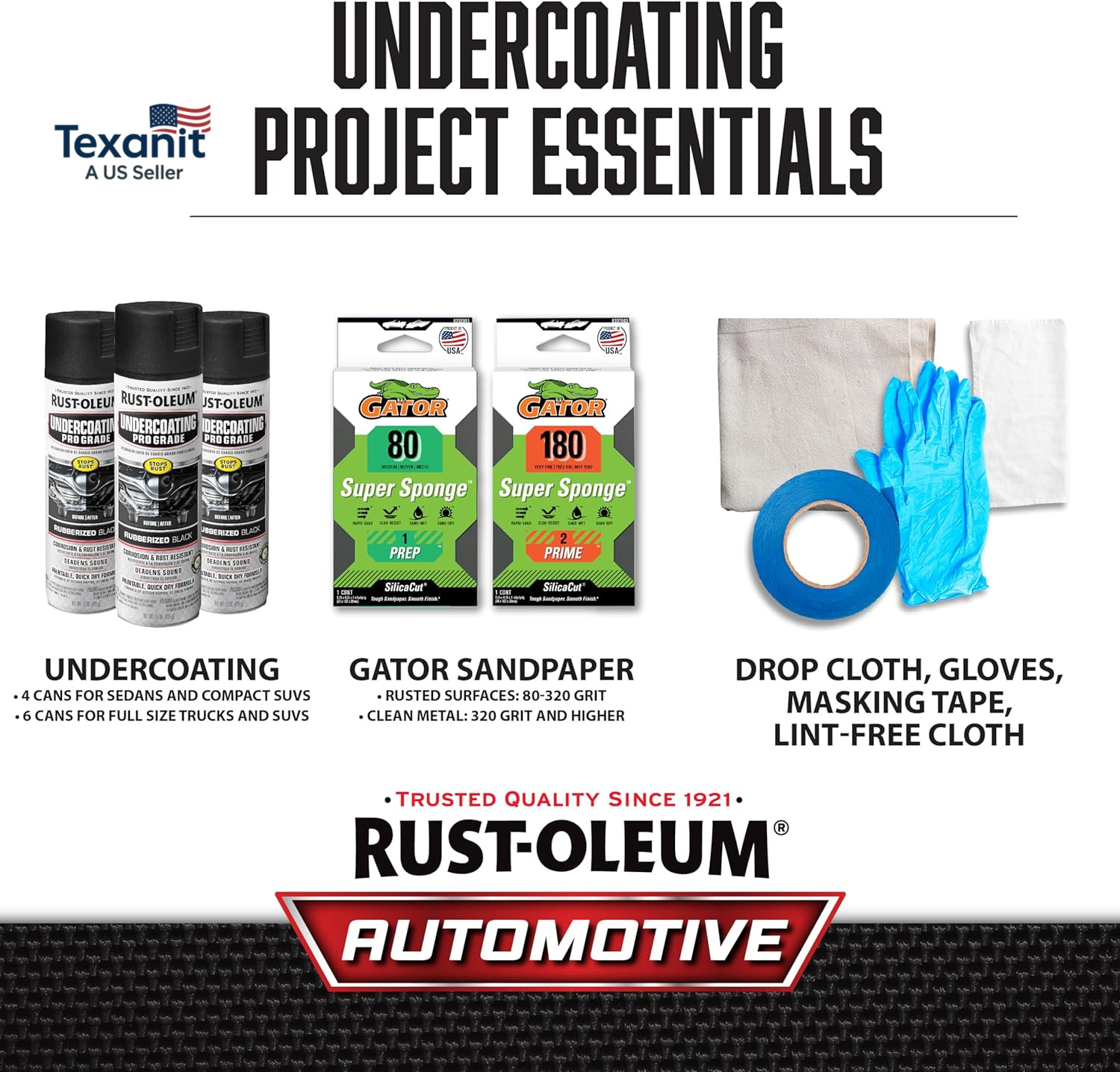 248656 Professional Grade Rubberized Undercoating Spray, 15 Oz, Black