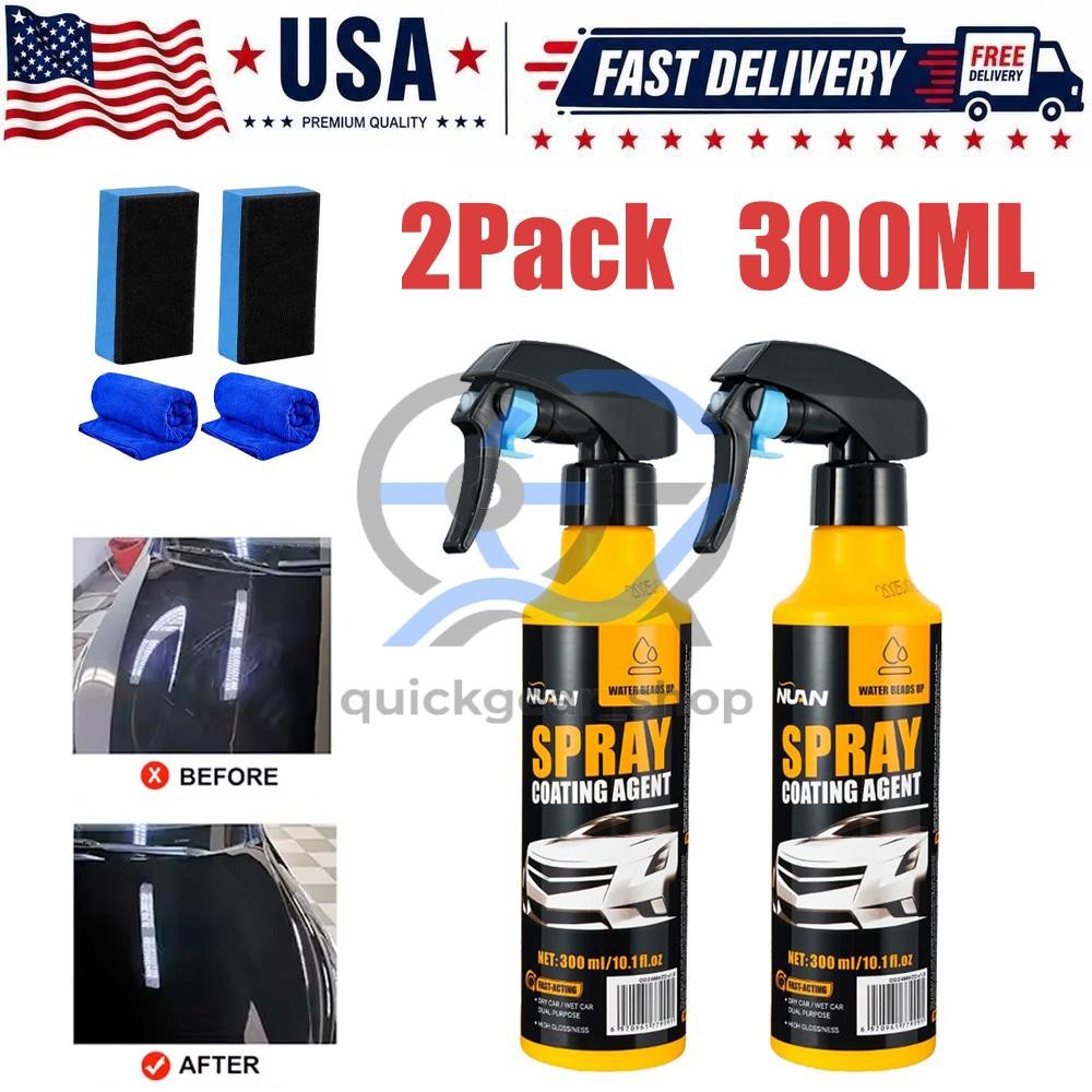 2Pack 300ml Car Coating Spray Car Paint Spray Coating Agent Antifouling US