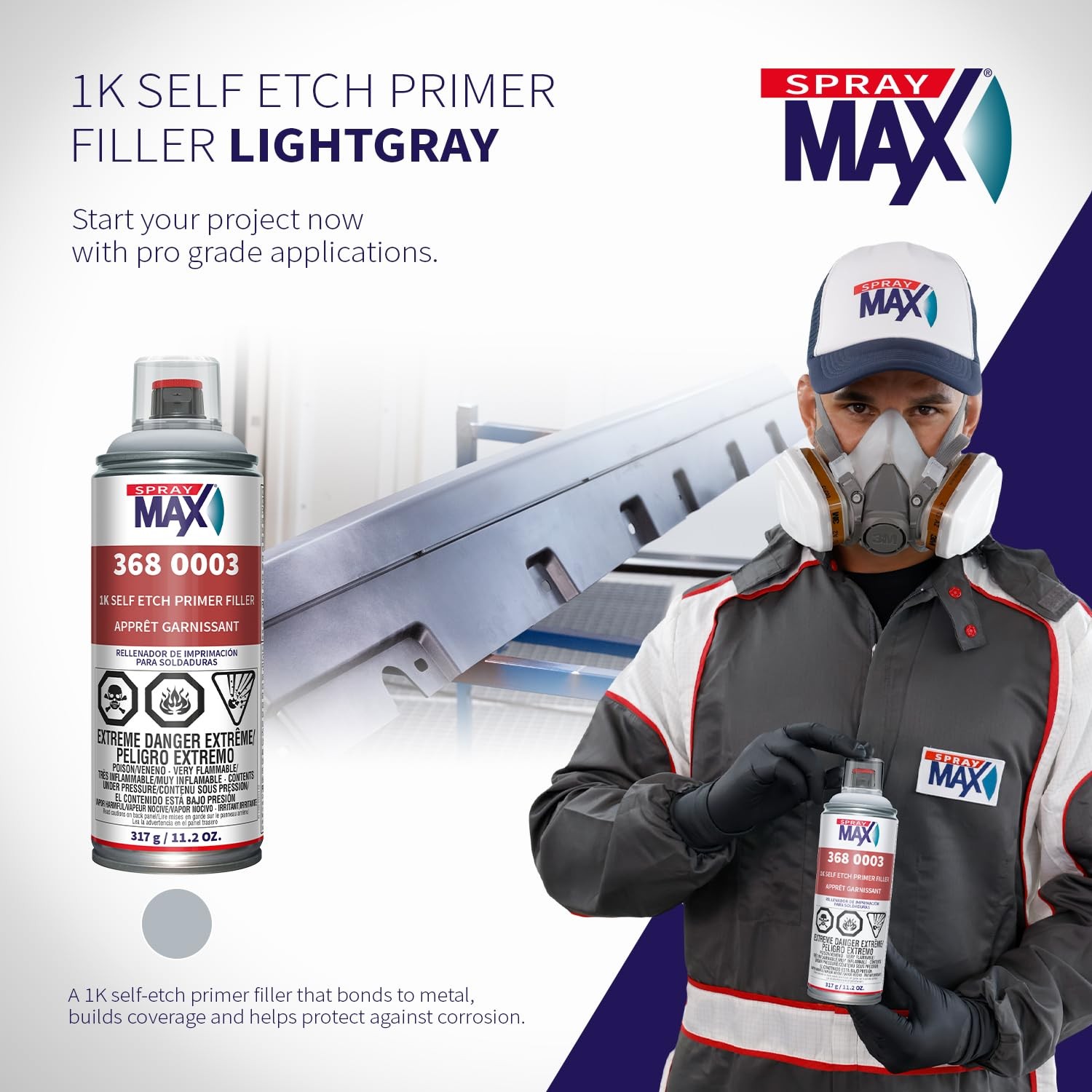 Spray max 1K SELF ETCH PRIMER GRAY (USC-3680003)