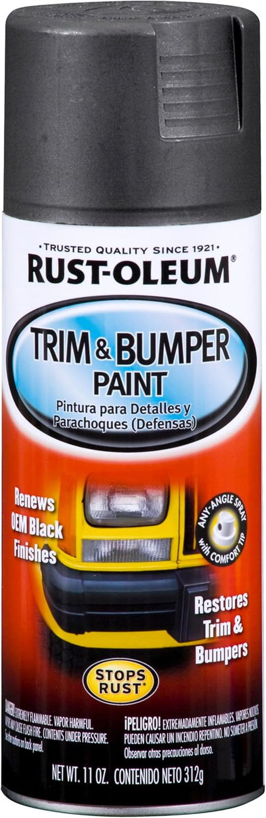 Rust-Oleum 251574 Automotive Trim & Bumper Spray Paint, 11 Oz, Black